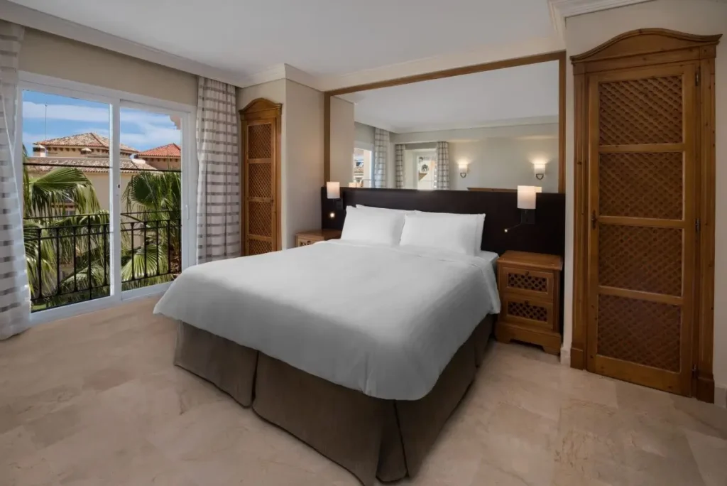 Scenic view from the bedroom at Marriott’s Marbella Beach Resort, showcasing the outdoor landscape.